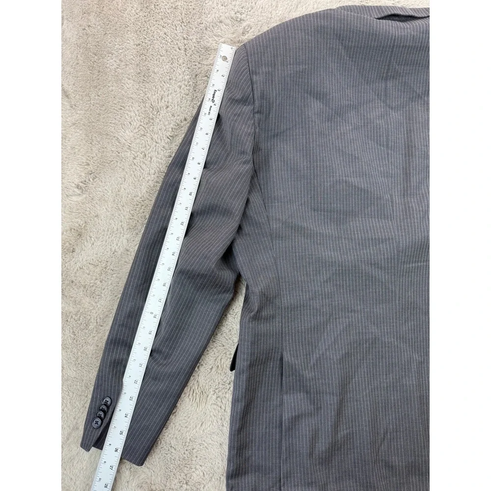 Tommy Hilfiger Men's Gray Pinstripe Wool Blazer Jacket‎ Size L46